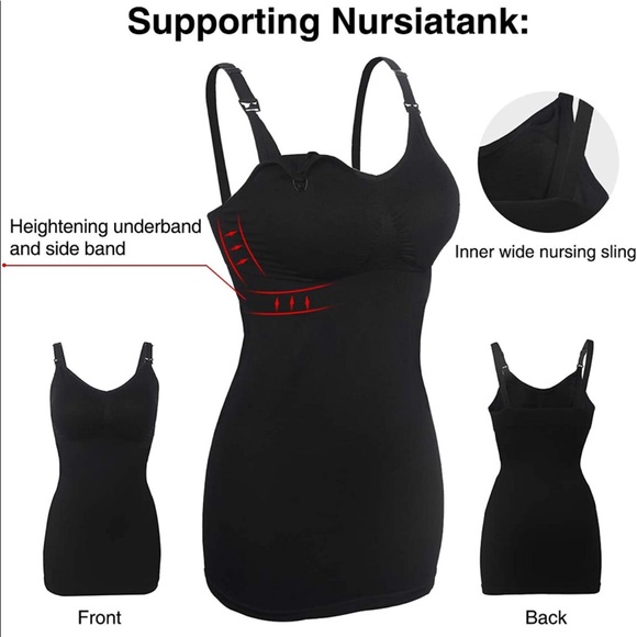 2pack Nursing Tank Top Bra(black+black) size medium - Picture 3 of 5